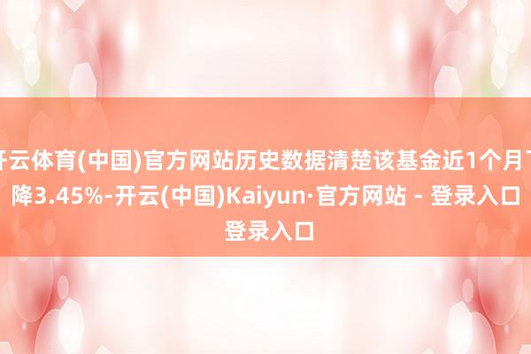 开云体育(中国)官方网站历史数据清楚该基金近1个月下降3.45%-开云(中国)Kaiyun·官方网站 - 登录入口