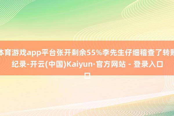 体育游戏app平台张开剩余55%李先生仔细稽查了转账纪录-开云(中国)Kaiyun·官方网站 - 登录入口