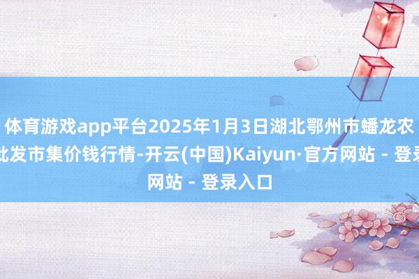 体育游戏app平台2025年1月3日湖北鄂州市蟠龙农居品批发市集价钱行情-开云(中国)Kaiyun·官方网站 - 登录入口