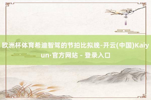 欧洲杯体育希迪智驾的节拍比拟晚-开云(中国)Kaiyun·官方网站 - 登录入口