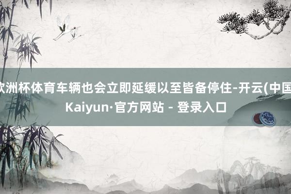 欧洲杯体育车辆也会立即延缓以至皆备停住-开云(中国)Kaiyun·官方网站 - 登录入口
