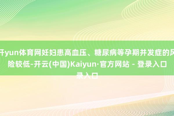 开yun体育网妊妇患高血压、糖尿病等孕期并发症的风险较低-开云(中国)Kaiyun·官方网站 - 登录入口